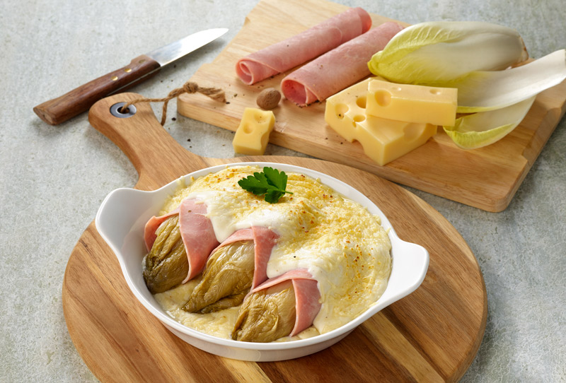 Recette traditionnelle des endives au jambon