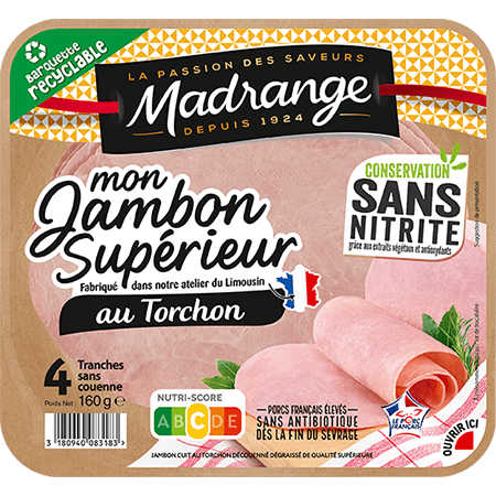 Mon Jambon Supérieur au torchon 4 tranches Madrange