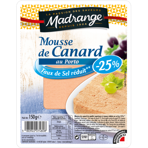 Mousse de canard au Porto <br>Taux de sel réduit* -25%