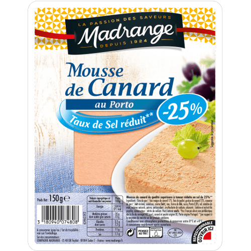 Mousse de canard au Porto Taux de sel réduit* -25%