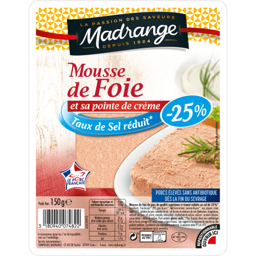 Mousse de foie <br><i>Taux de sel réduit* -25%</i>