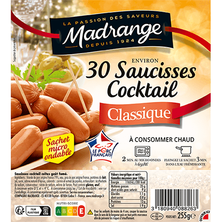 Saucisses cocktail nature Madrange x30