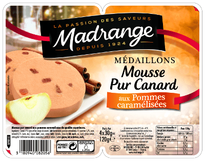 Médaillons Mousse pur Canard aux Pommes Caramélisées