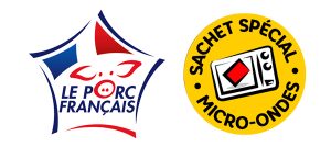Logo porc français et sachet micro-ondable