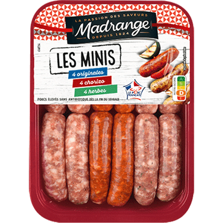 Les minis <i><br>originales, chorizo <br>& aux herbes</i>