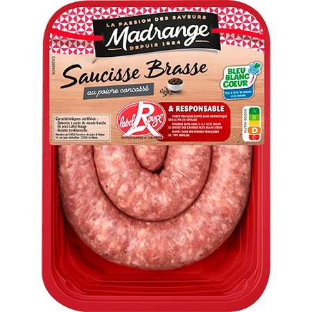 Saucisse brasse au poivre concassé label Rouge & Responsable