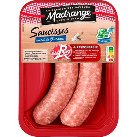 Saucisses <br>au sel de Guérande <br><i>Label Rouge & Responsable</i>