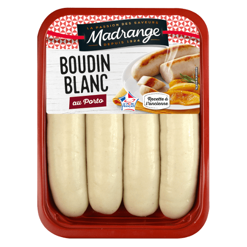 Boudin blanc au Porto cuisson du boudin blanc, composition du boudin blanc Madrange