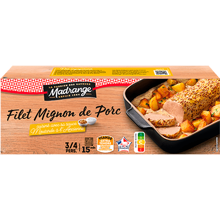 Filet mignon de porc cuisiné avec sa sauce moutarde à l’ancienne