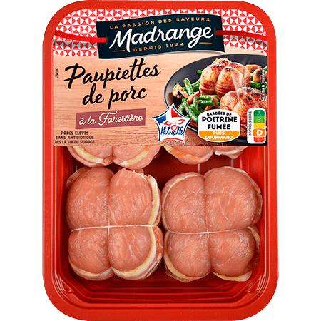 Paupiettes de porc lardées à la forestière