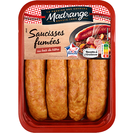 Saucisses fumées <br><i>au bois de hêtre</i>