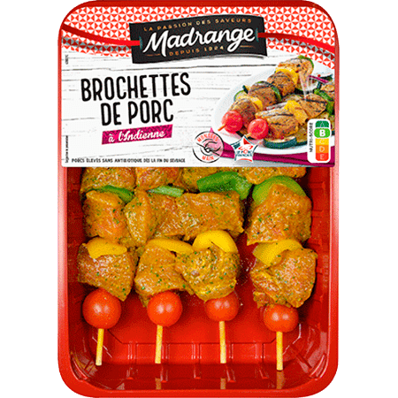 Brochettes de porc marinées à l'indienne