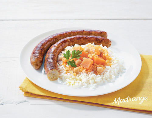 Visuel d'ambiance des chipolatas au curry