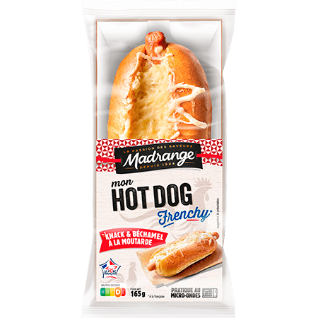 Mon Hot-dog Frenchy<br><i>Knack et béchamel à la moutarde</i>