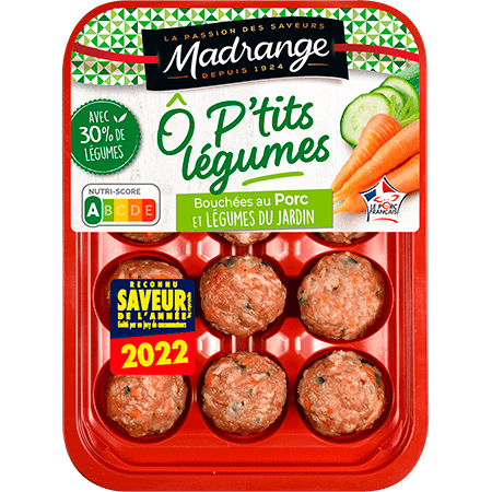 Bouchées au porc <br><i>et légumes du jardin</i> <br>Ô P’tits Légumes