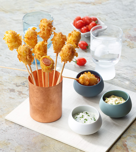 corn dogs aux saucisses cocktail