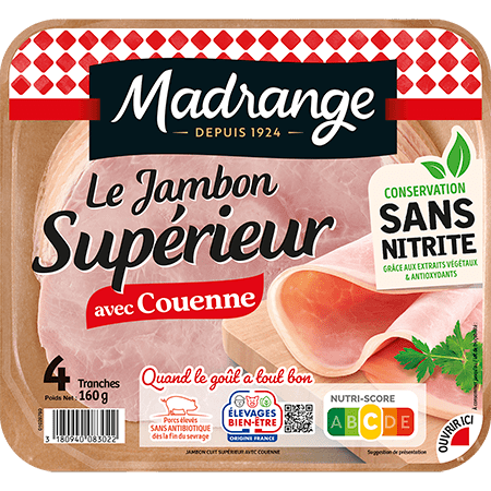 Le Jambon Supérieur avec couenne Conservation sans nitrite