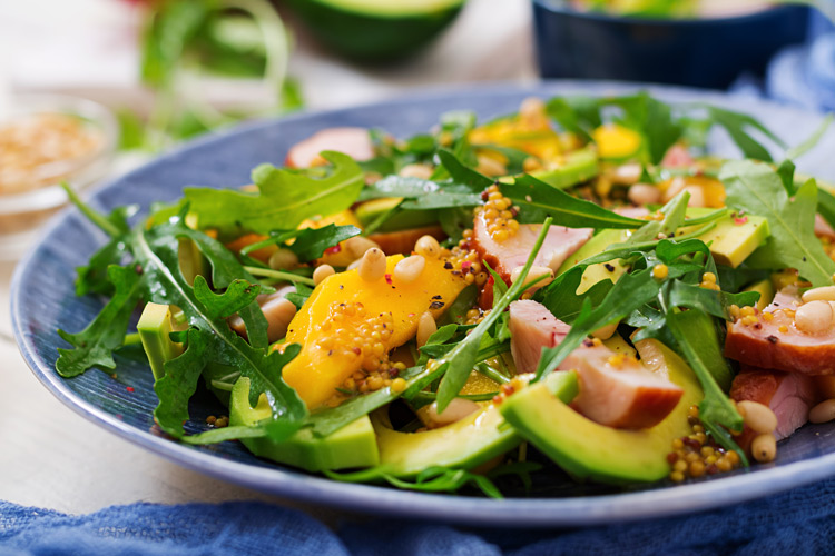 salade jambon avocat, sucrée salée