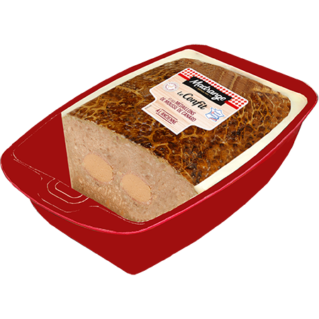 Le confit et ses médaillons de mousse de canard au rayon coupe