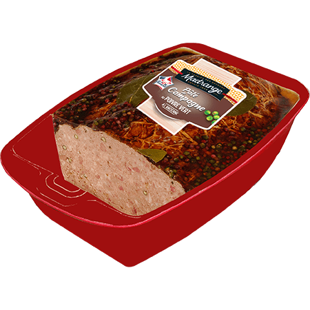 Pâté de campagne au poivre vert à la coupe