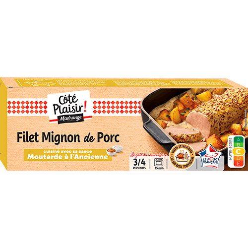 Filet mignon de porc cuisiné avec sa sauce moutarde à l&rsquo;ancienne