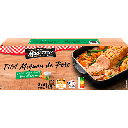 Filet mignon de porc cuisiné avec sa sauce façon paysanne
