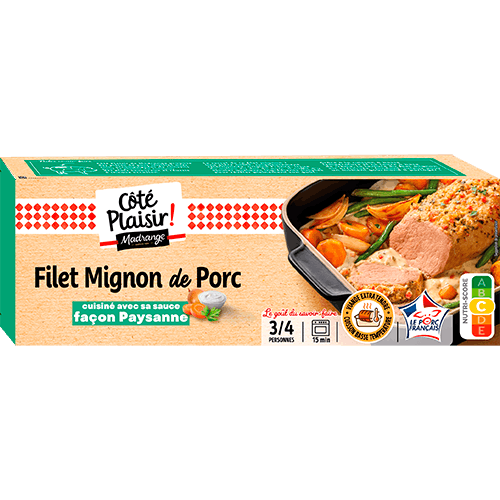 Filet mignon de porc cuisiné avec sa sauce façon paysanne