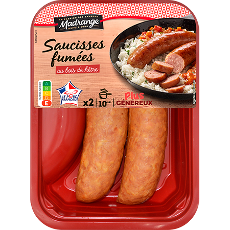 Saucisses fumées au bois de hêtre en format plus généreux