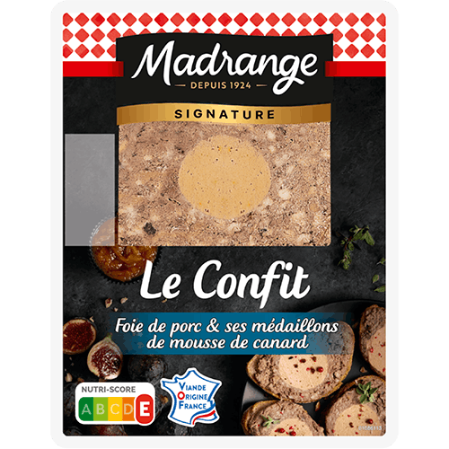 Le confit - foie de porc et médaillons de mousse de canard