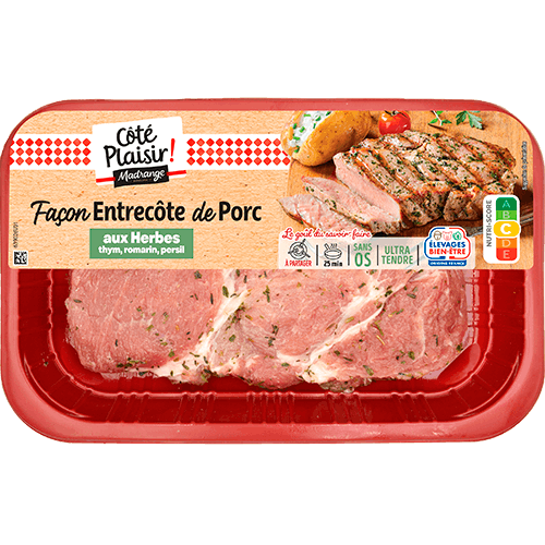 Façon entrecôte de porc aux herbes